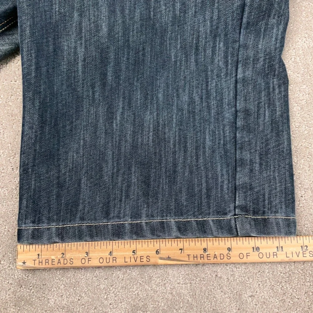 Mecca Jeans Mens‎ 52W 32L Blue Fade Whisker Stitched Relaxed Fit Y2K Urban Denim